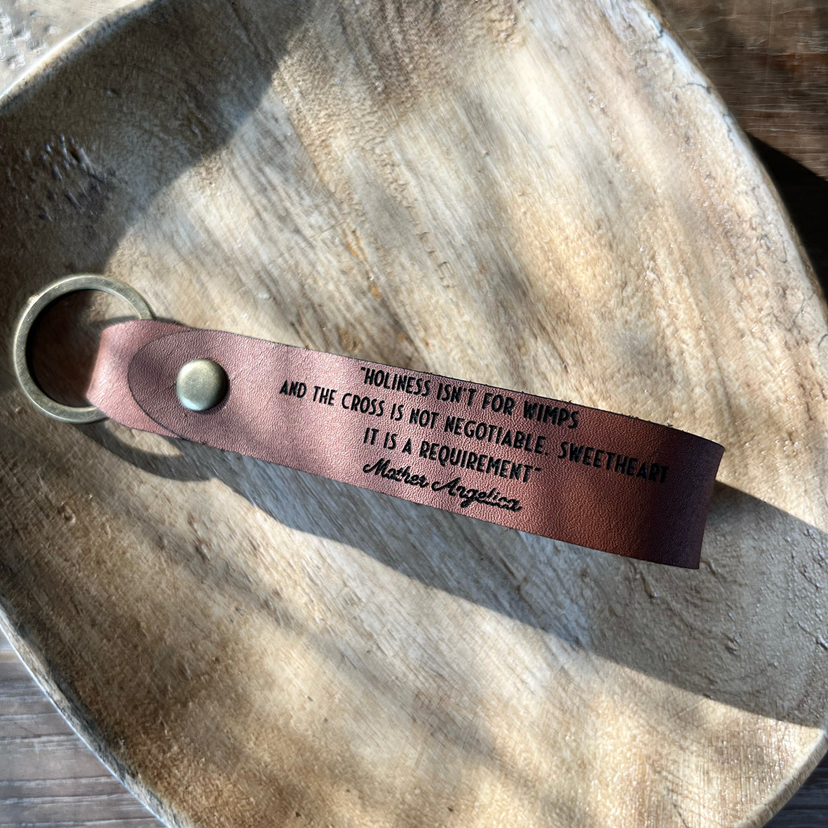 Arrival New | Leather | Keyring & Saint Quote
