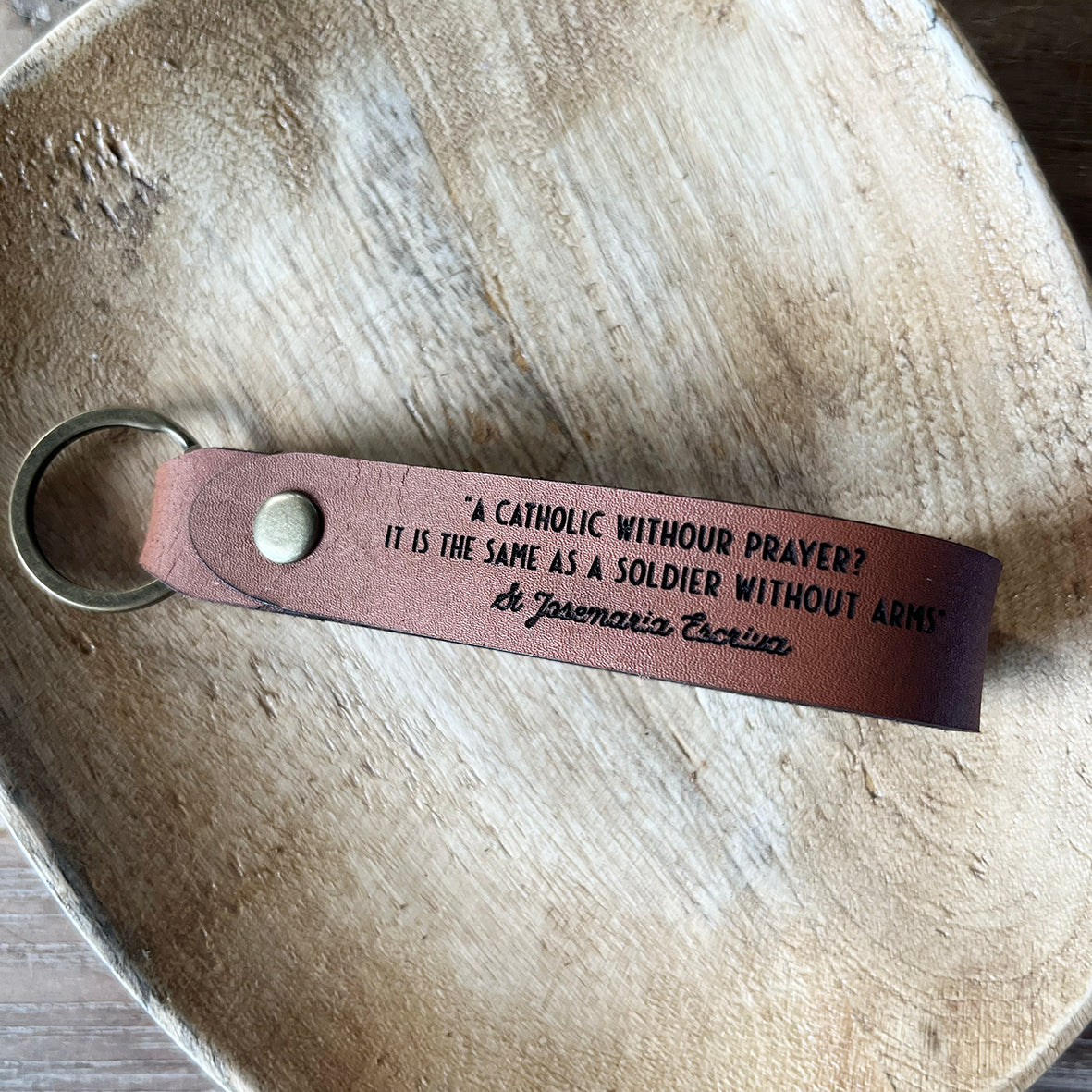 Arrival New | Leather | Keyring & Saint Quote