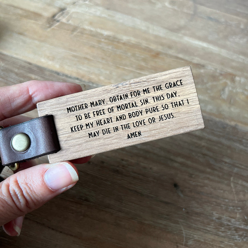 Arrival New | Nature & Wood | Solid wooden keyring prayer