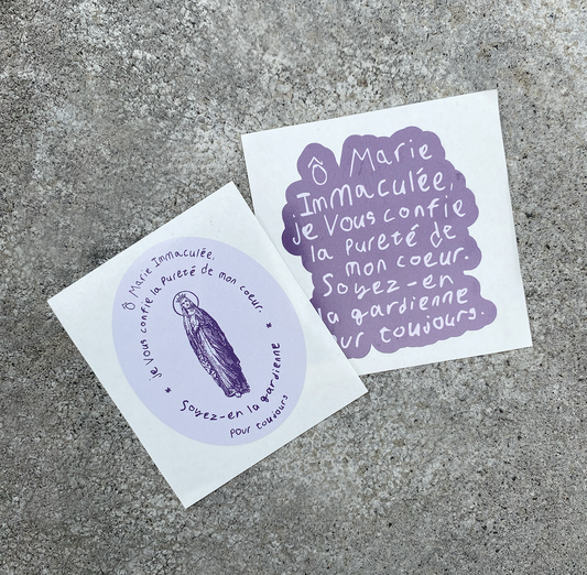 Arrival New | Color Collection | Prayer sticker | of Venerable Claire de Castelbajac