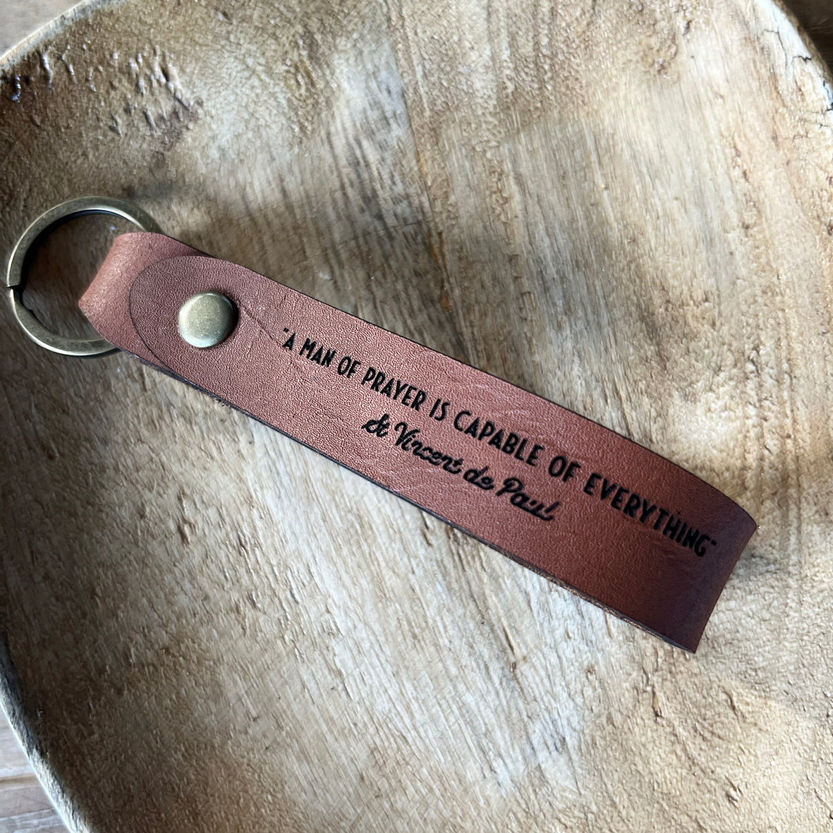 Arrival New | Leather |  Keyring & Saint Quote