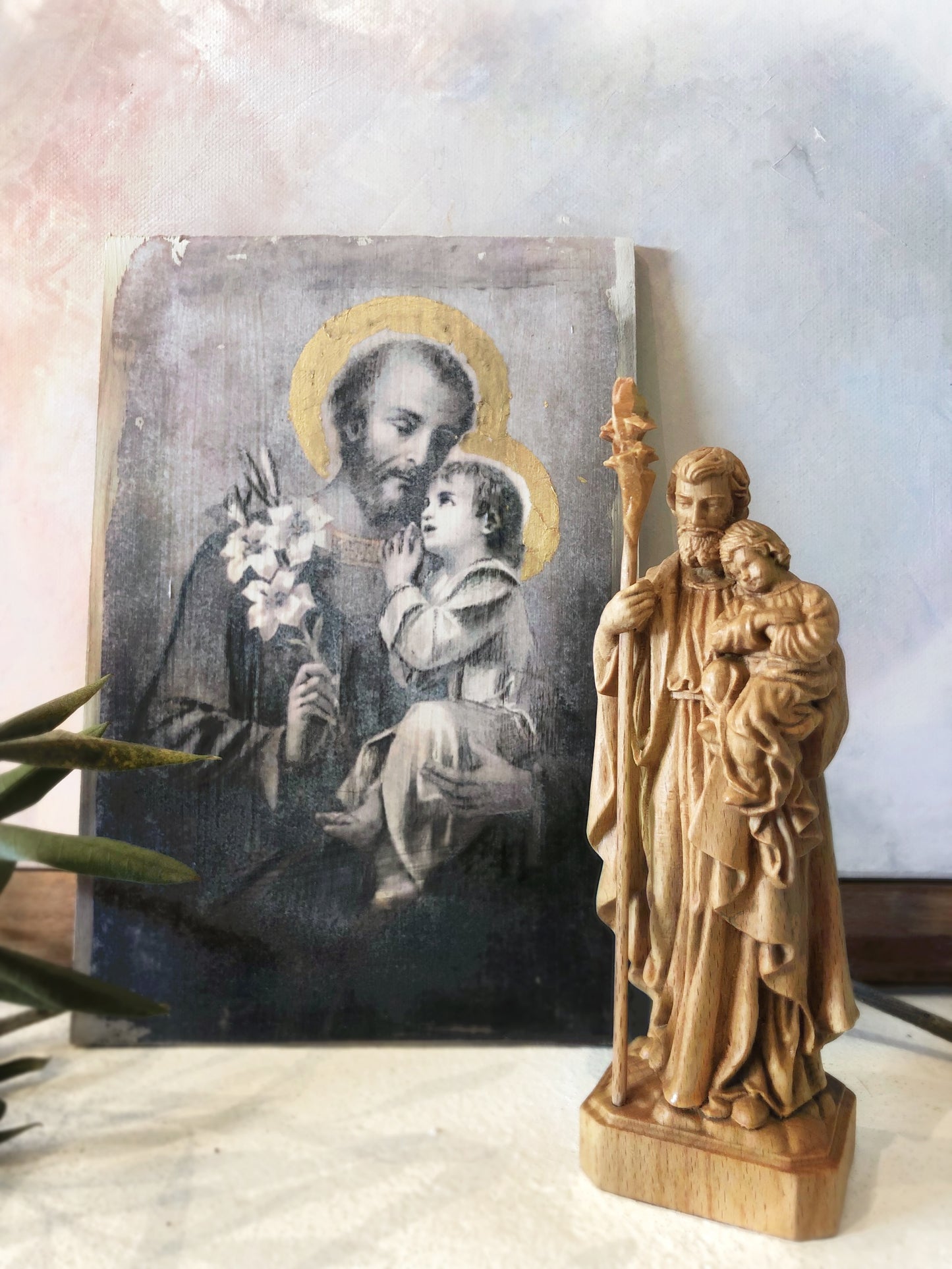 Statue de saint Joseph portant l'Enfant-Jésus - Statue de Saint